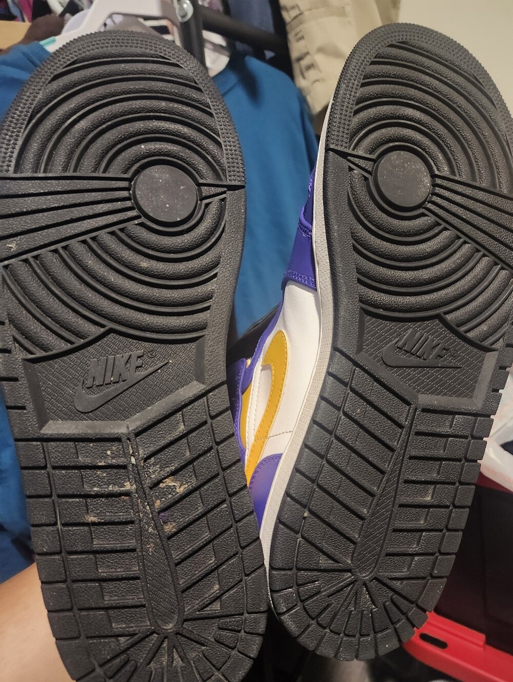 Nike Air Jordan 1 Mid Purple/Yellow/White - Picture 2 of 3